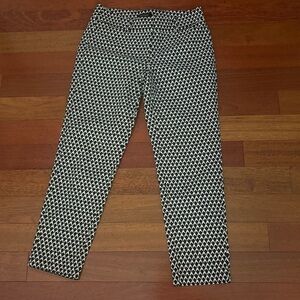 White House Black Market Houndstooth Slim Ankle Pant Black White Academia Preppy